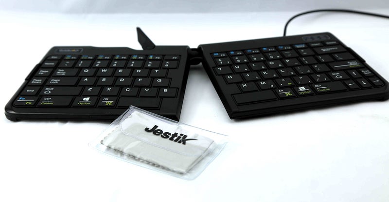 Goldtouch Go!2 Mobile Keyboard (GTP-0044) - Portable Foldable Travel Ergonomic Keyboard with USB for PC & Mac, Plus Jestik Microfiber Cloth - Value Bundle - Image 2